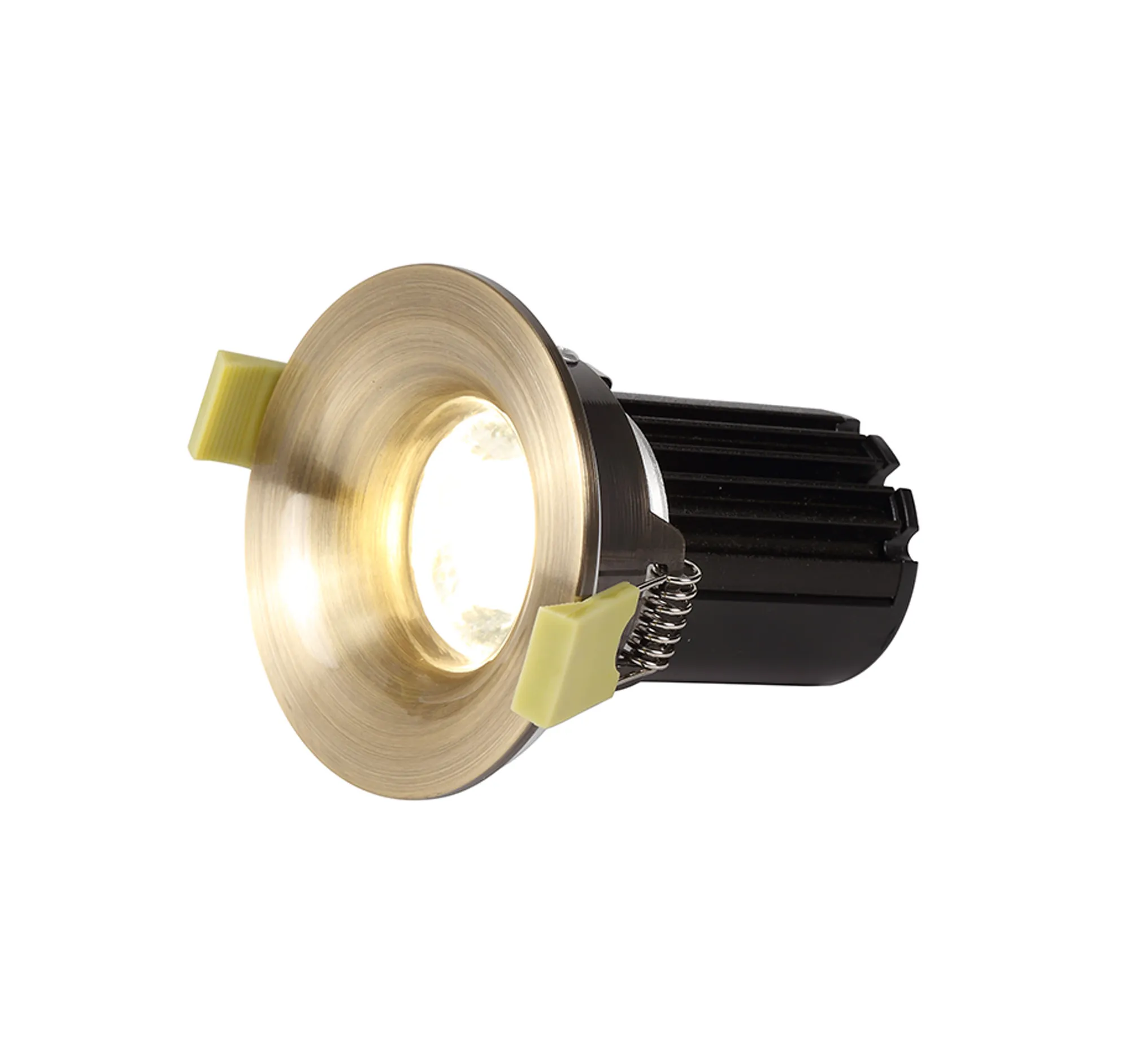 Bruve 12 Tridonic powered 12W 3000K 1200lm 36° LED Engine,300mA , CRI>90 LED Engine Antique Brass Fixed Round Recessed Downlight, Inner Glass cover, IP65 DM202496  Dlux Bruve 12 IP65